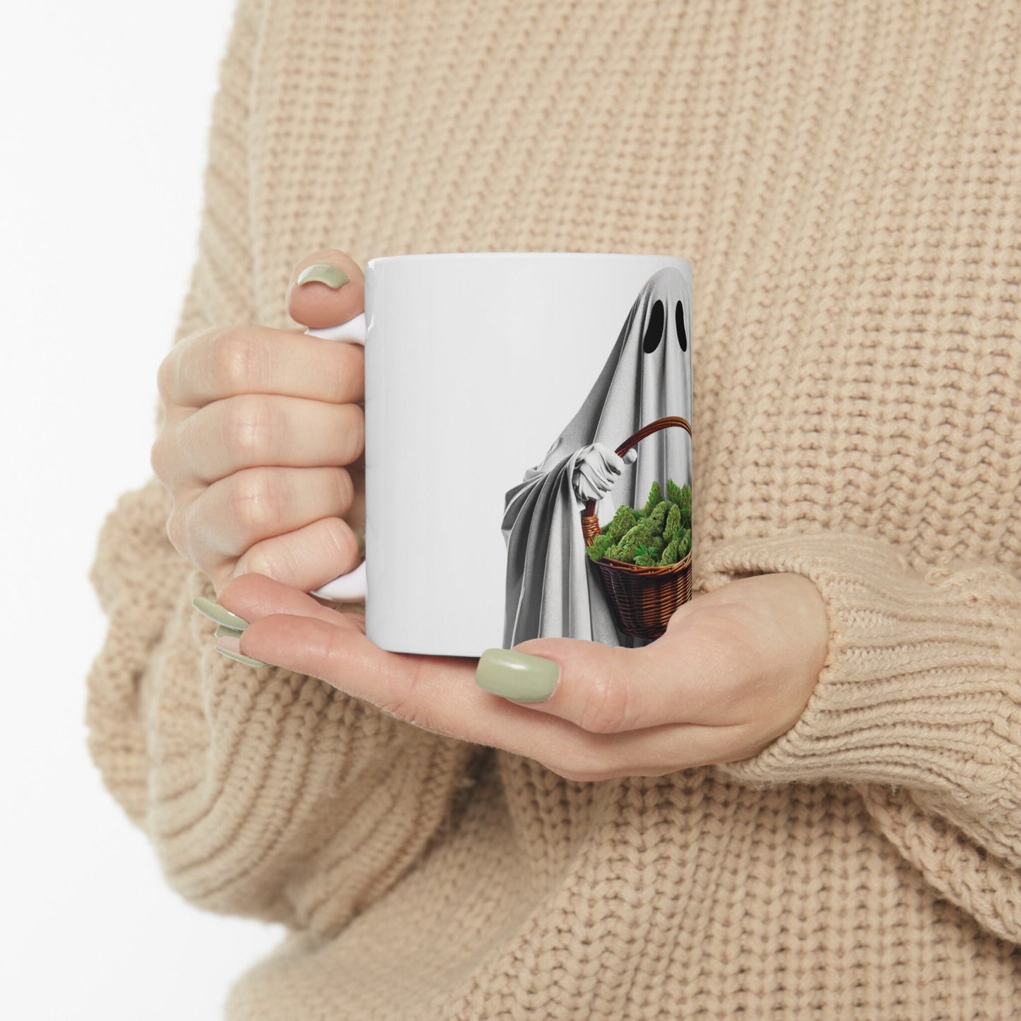 TRICK or TREAT GHOST - Weed Coffee Mug (11oz)