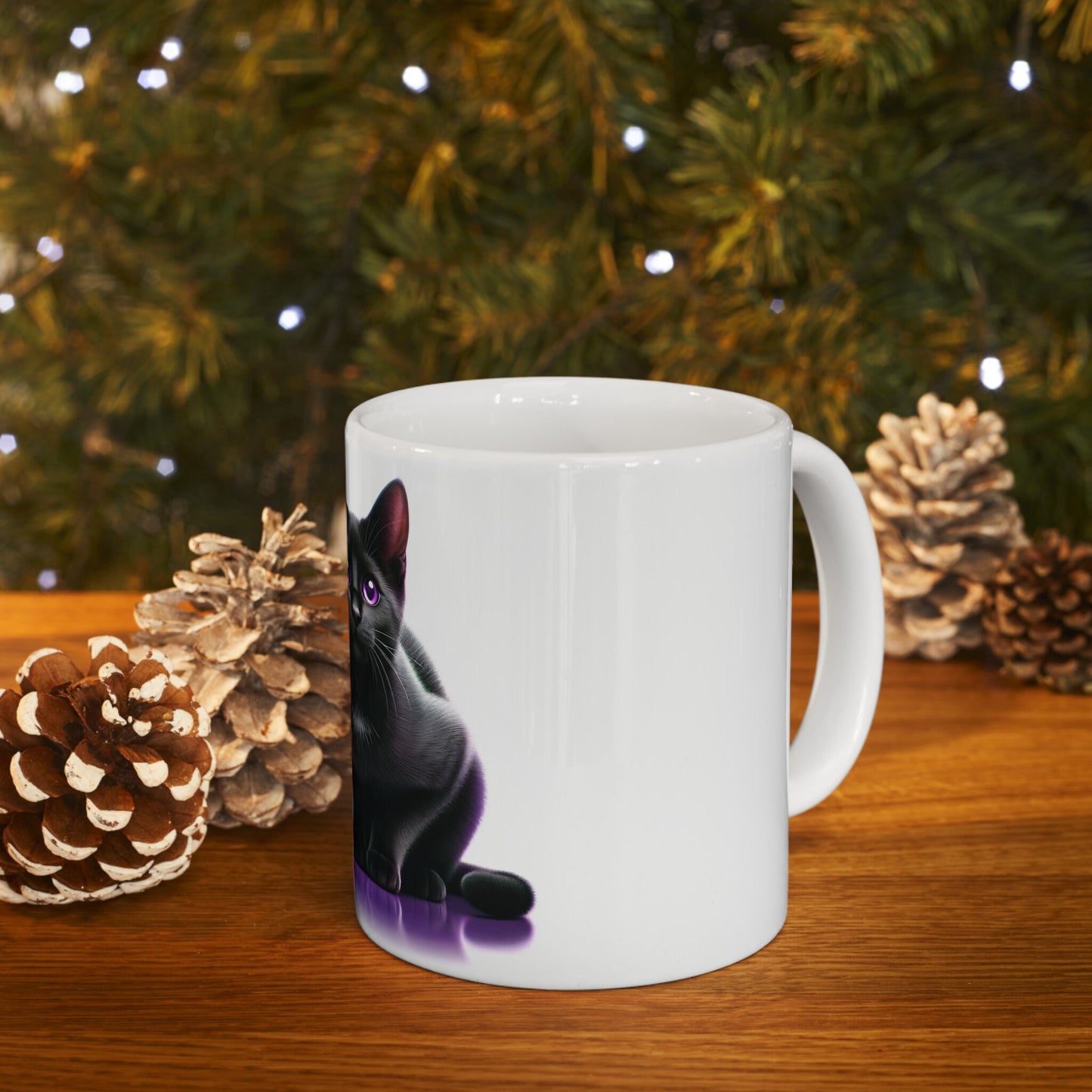 BLACK Cat WEED Jar - Weed Coffee Mug (11oz)