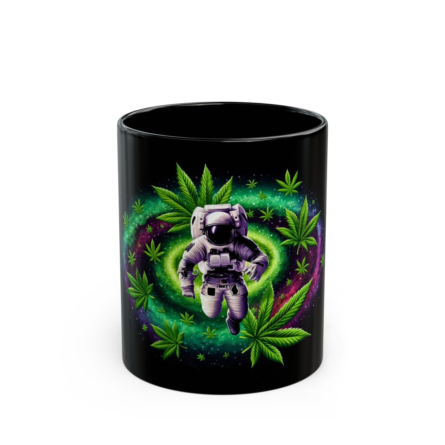 WEED ASTRONAUT - 420 Coffee Mug (11oz) BLACK