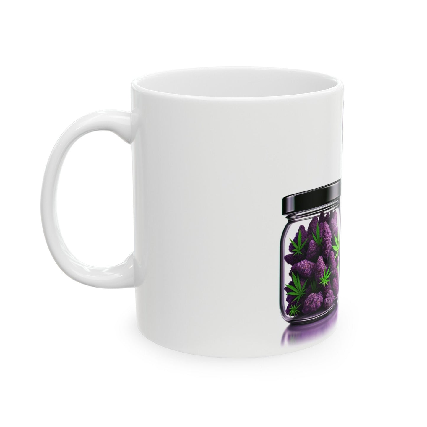 BLACK Cat WEED Jar - Weed Coffee Mug (11oz)