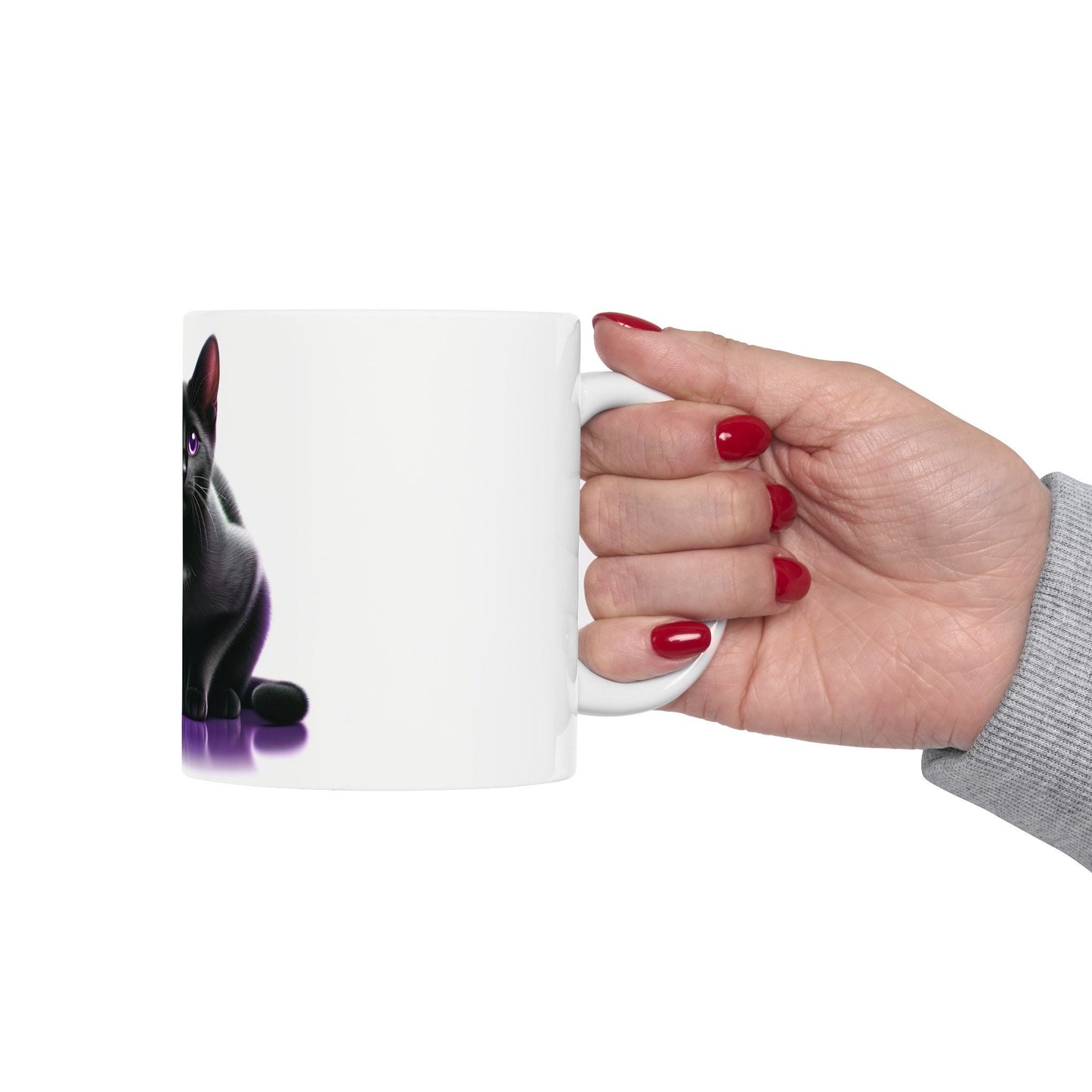 BLACK Cat WEED Jar - Weed Coffee Mug (11oz)