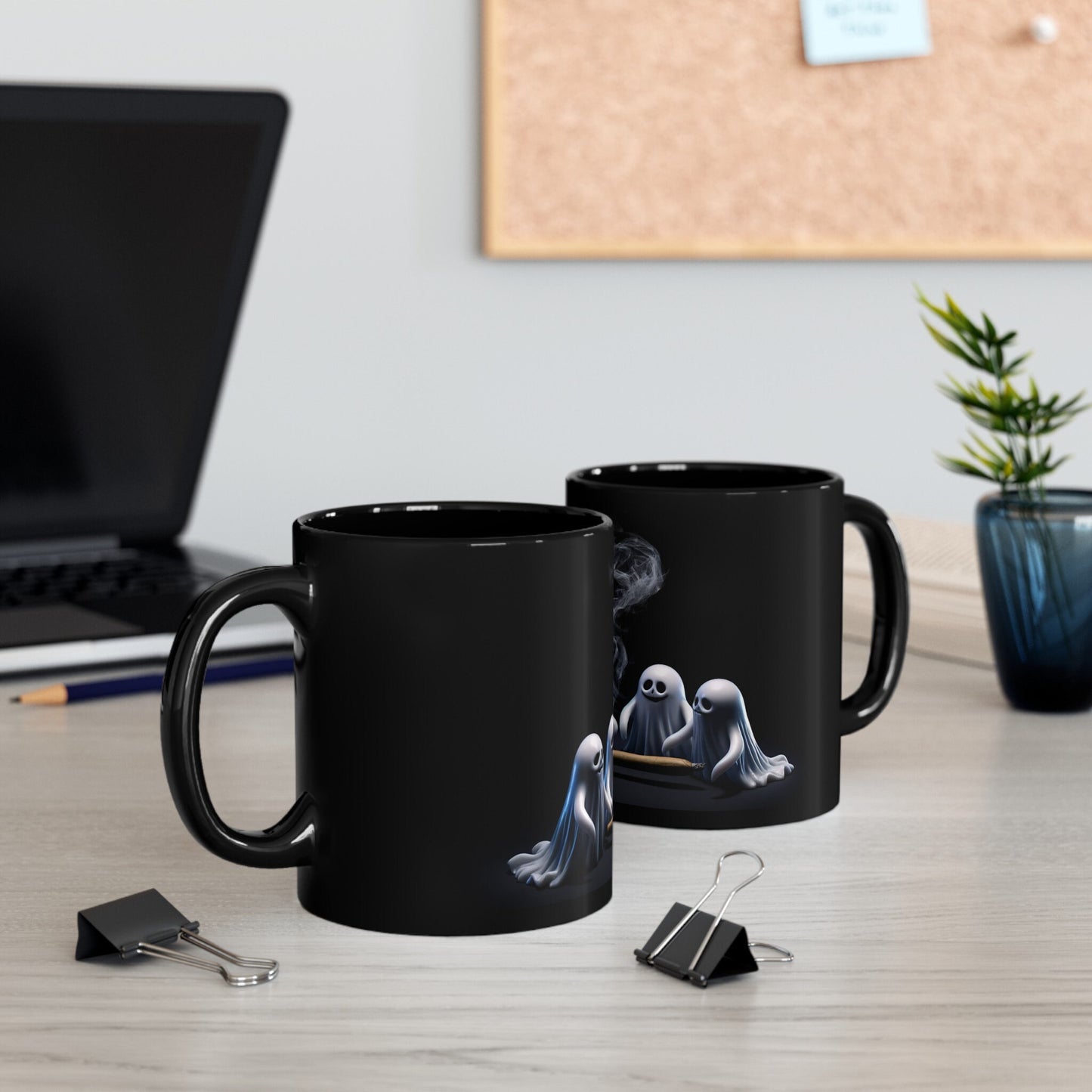 WEED GHOSTS MUG - Weed Coffee Mug (11oz) BLACK