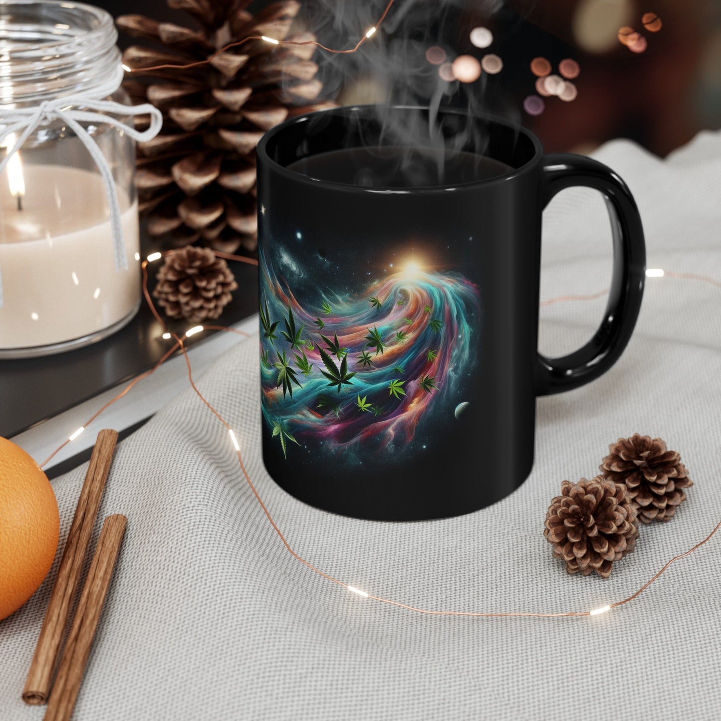 COSMIC WIND MUG - Weed Coffee Mug (11oz) BLACK