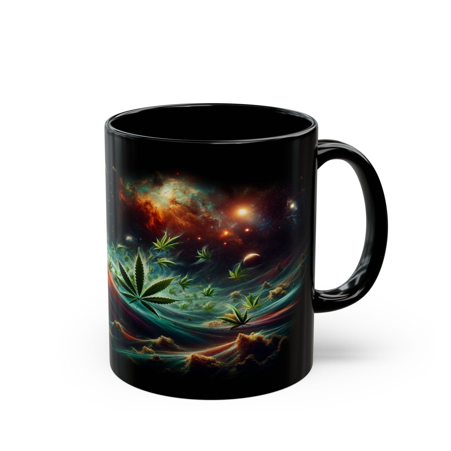 COSMIC WEED MUG - Weed Coffee Mug (11oz) BLACK