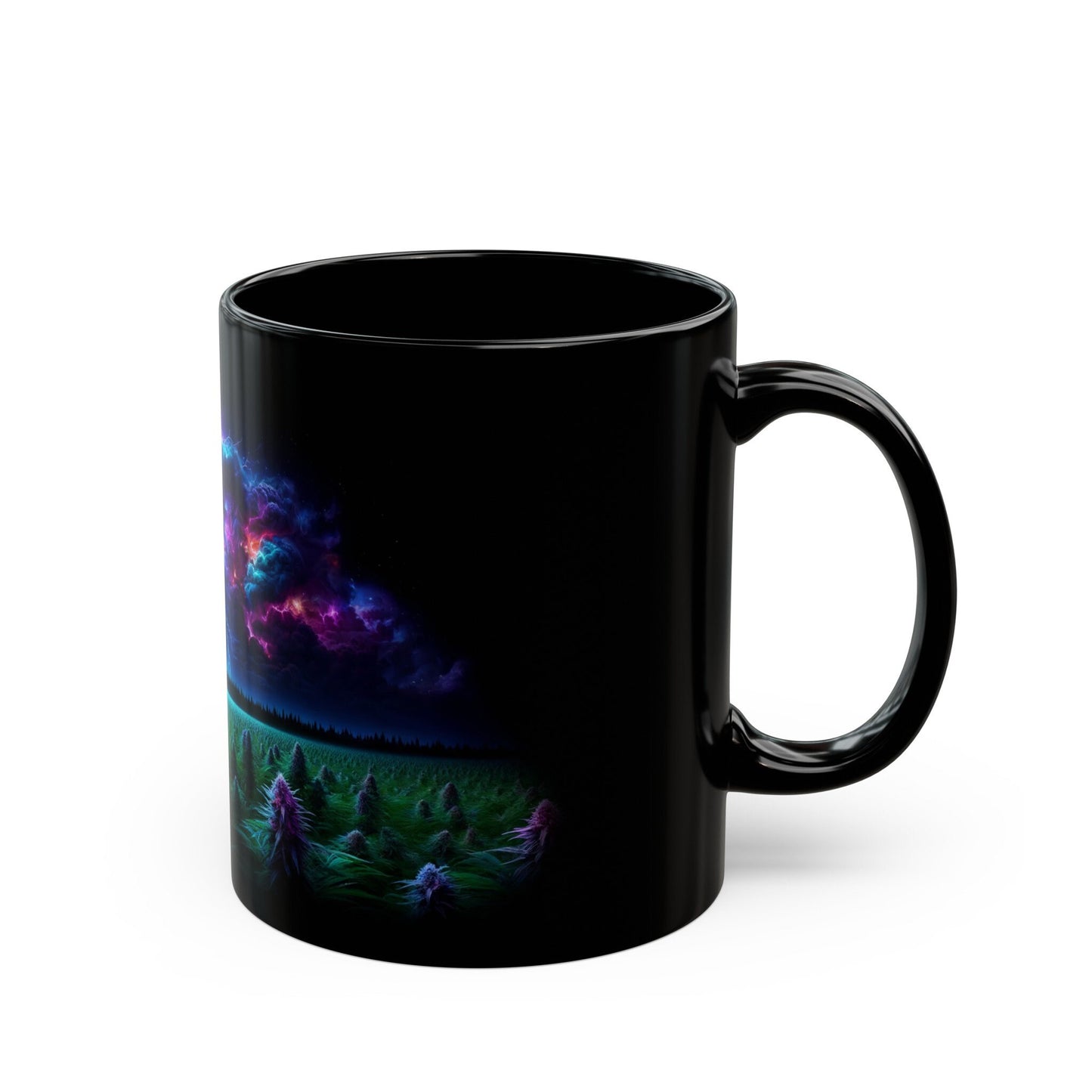 COSMIC WEED FIELD - Weed Coffee Mug (11oz) BLACK