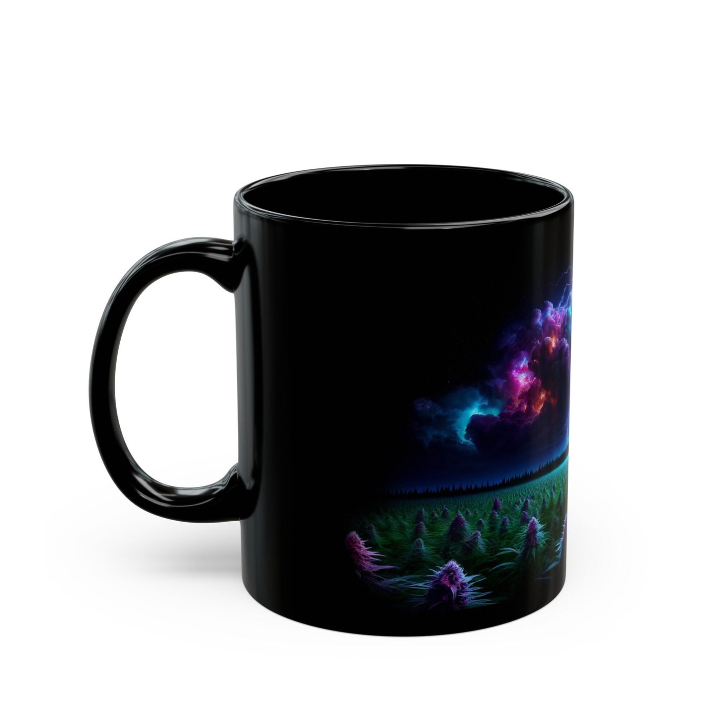COSMIC WEED FIELD - Weed Coffee Mug (11oz) BLACK