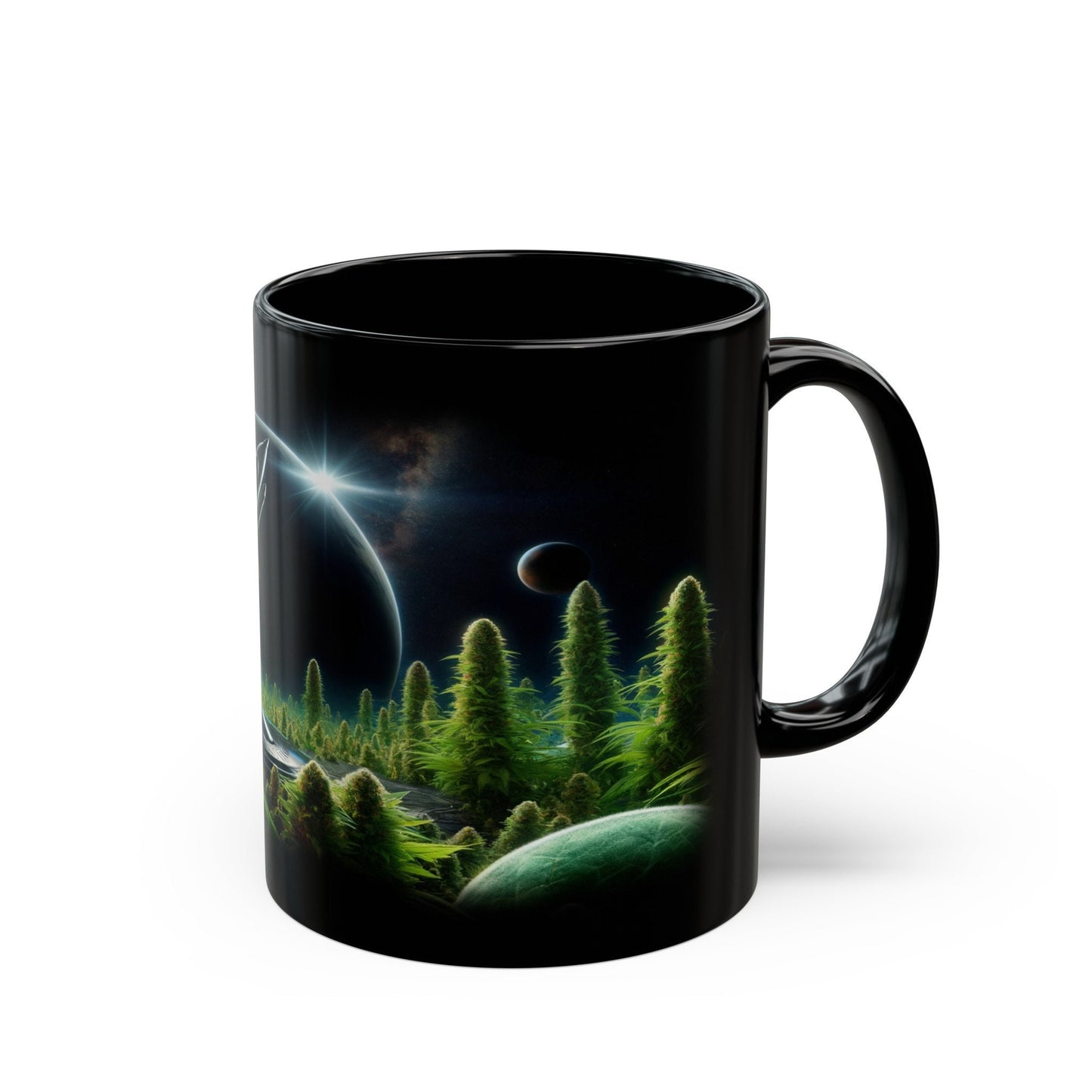 WEED PLANET MUG - Weed Coffee Mug (11oz) BLACK