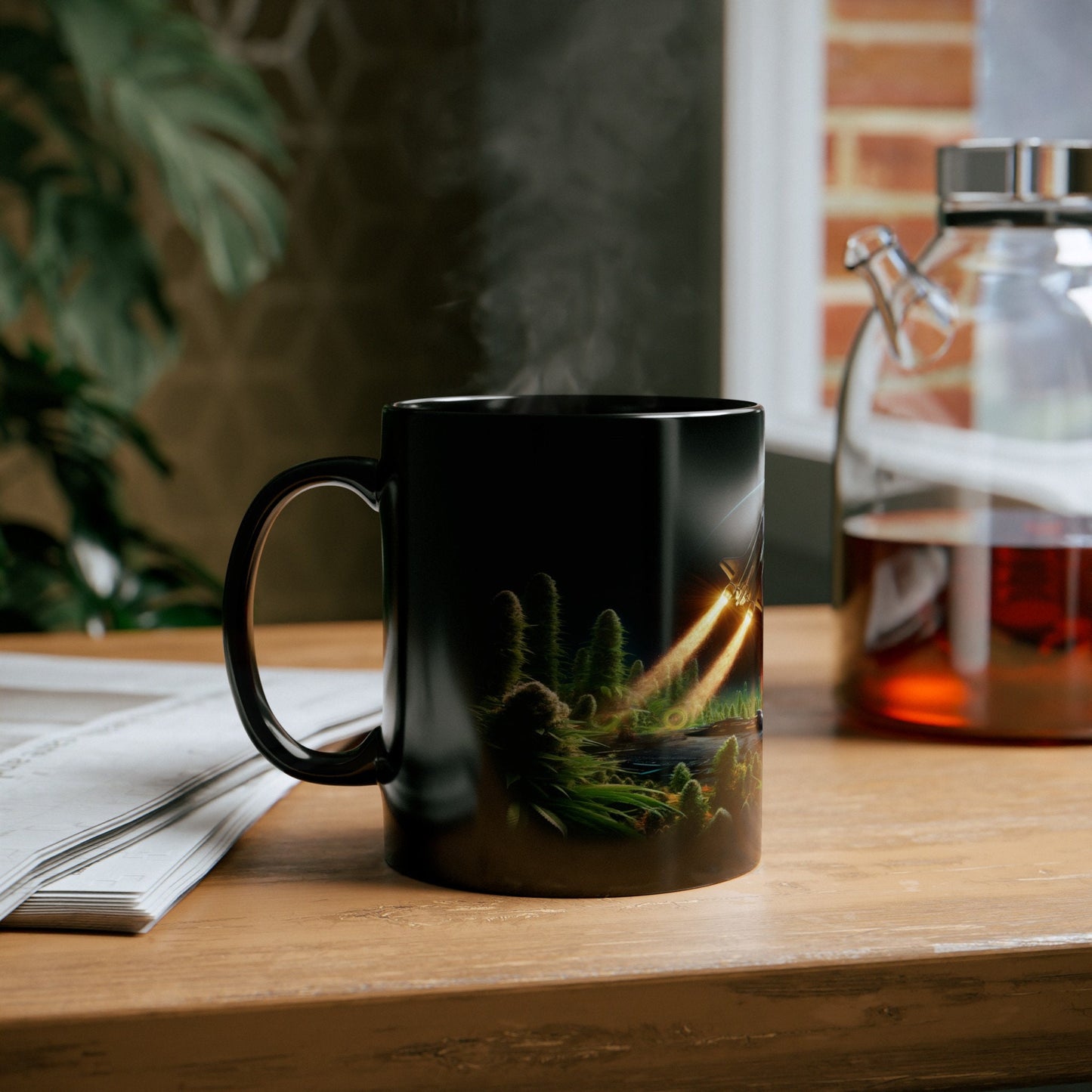 WEED PLANET MUG - Weed Coffee Mug (11oz) BLACK