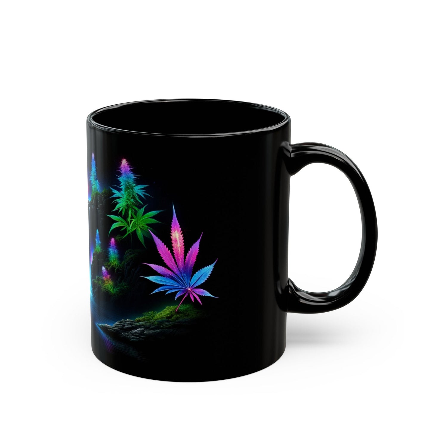 420 SPACE WATERFALL - Weed Coffee Mug (11oz) BLACK