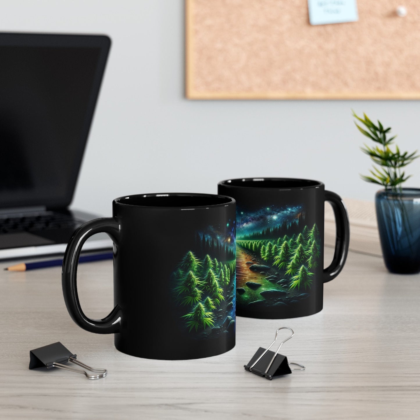 COSMIC RIVER MUG - Weed Coffee Mug (11oz) BLACK