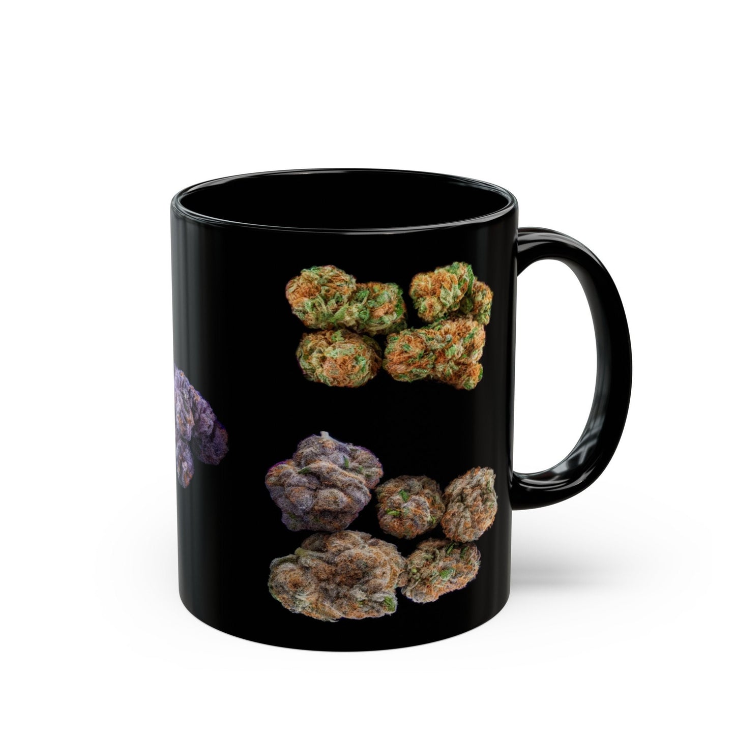 WEED NUG STRAINS - Weed Coffee Mug (11oz) BLACK