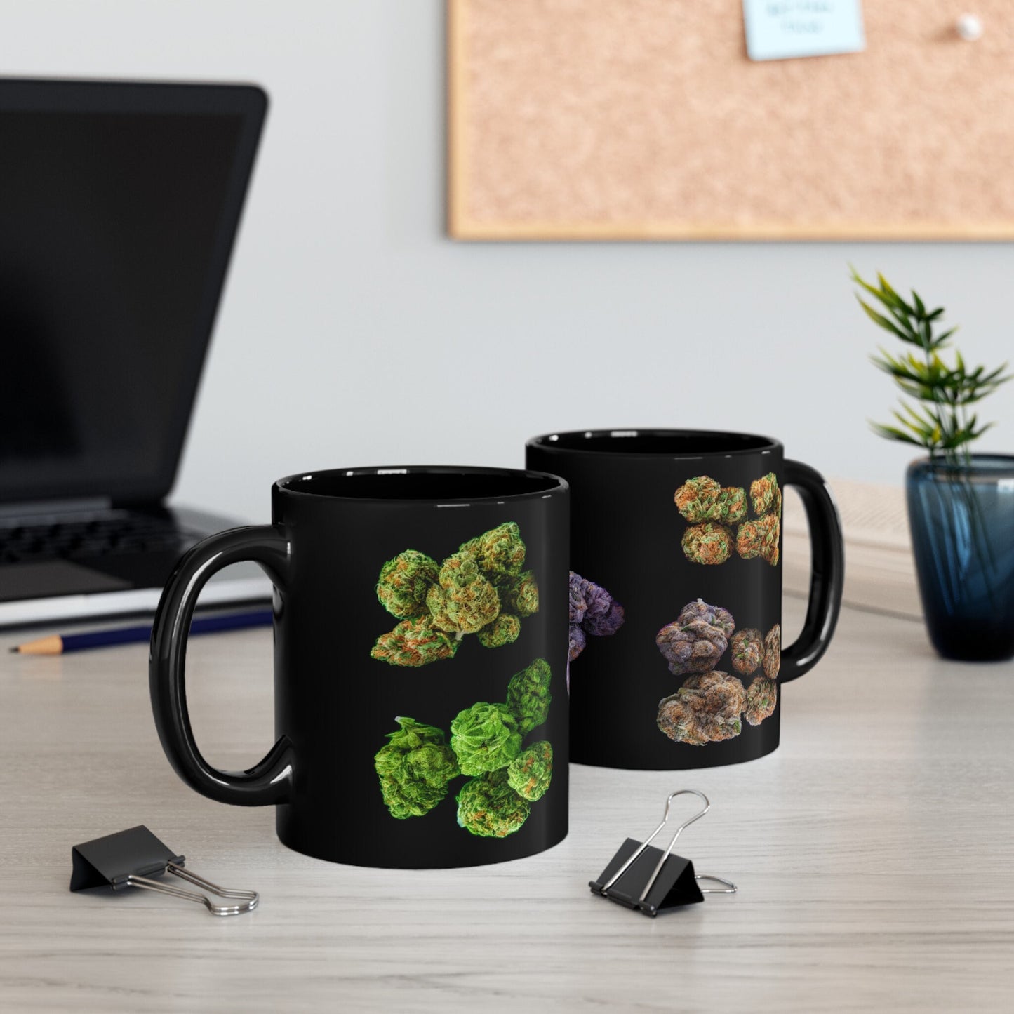 WEED NUG STRAINS - Weed Coffee Mug (11oz) BLACK