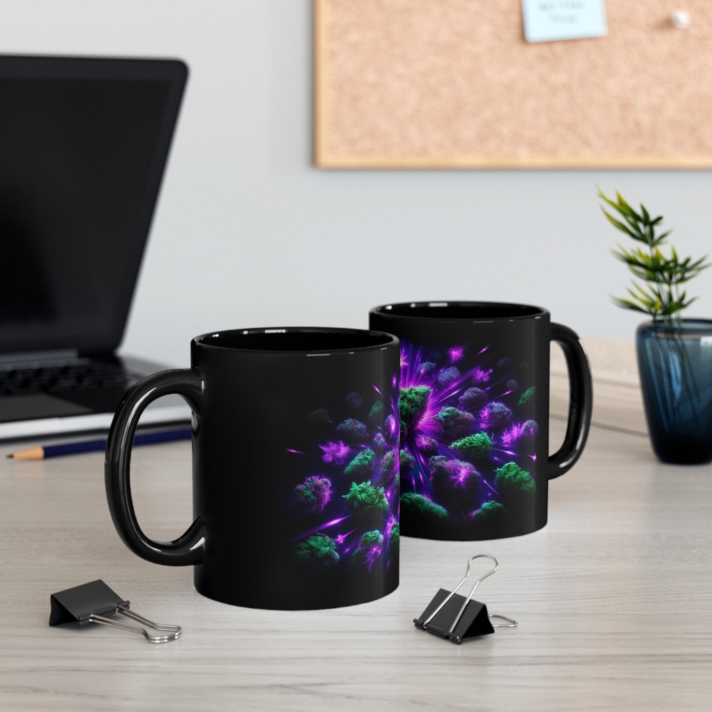 PURPLE WEED BLAST - 420 Coffee Mug (11oz) BLACK