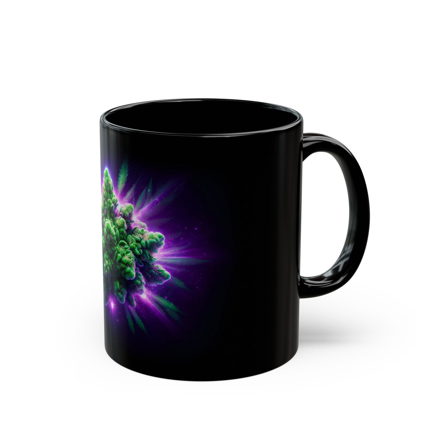 GLOWING WEED MUG - 420 Coffee Mug (11oz) BLACK