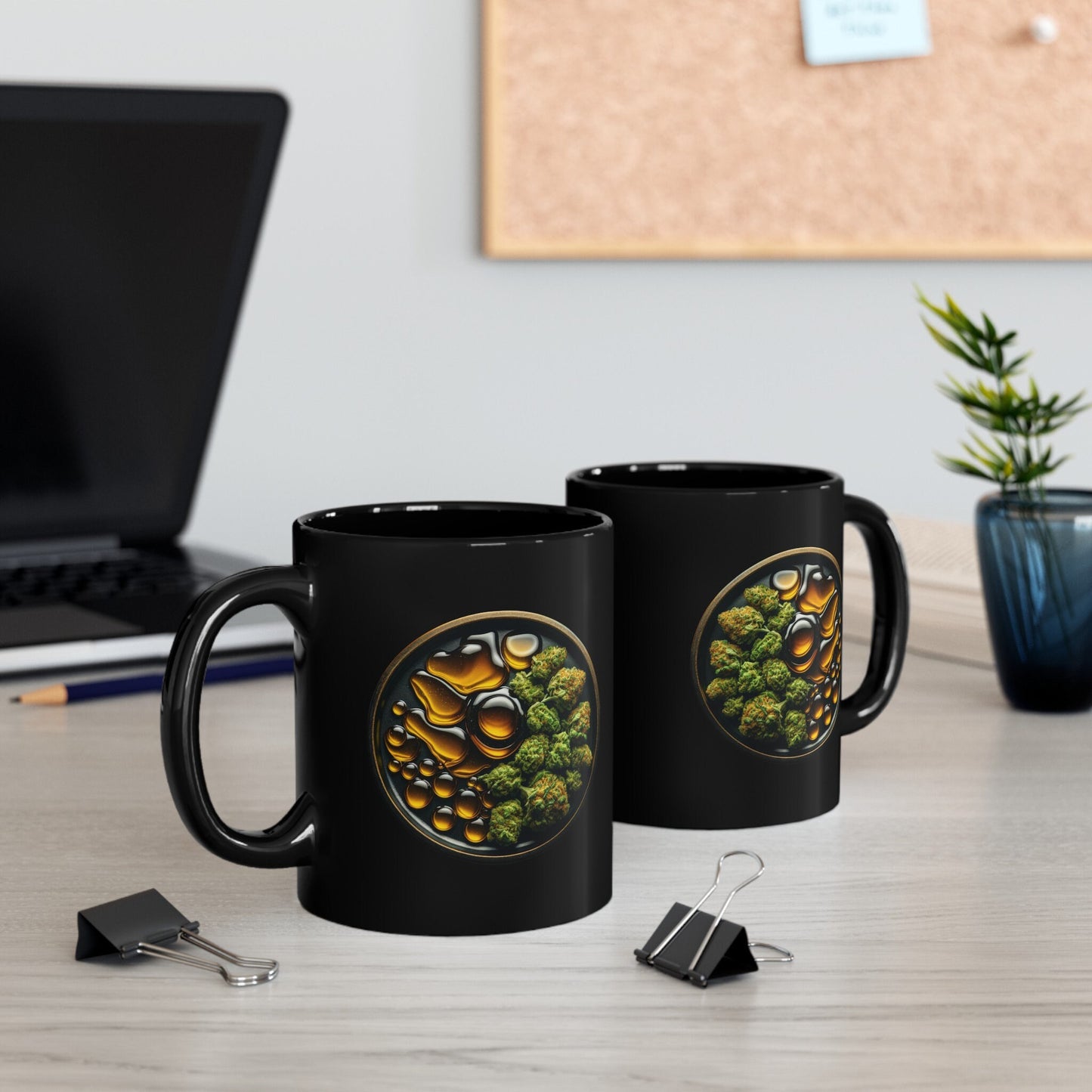 WEED WAX MUG - Weed Coffee Mug (11oz) BLACK