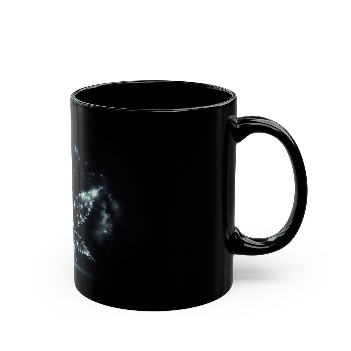 STARRY WEED LEAF - Weed Coffee Mug (11oz) BLACK
