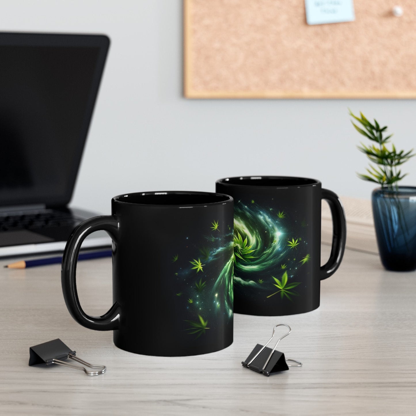 WEED GALAXY MUG - Weed Coffee Mug (11oz) BLACK