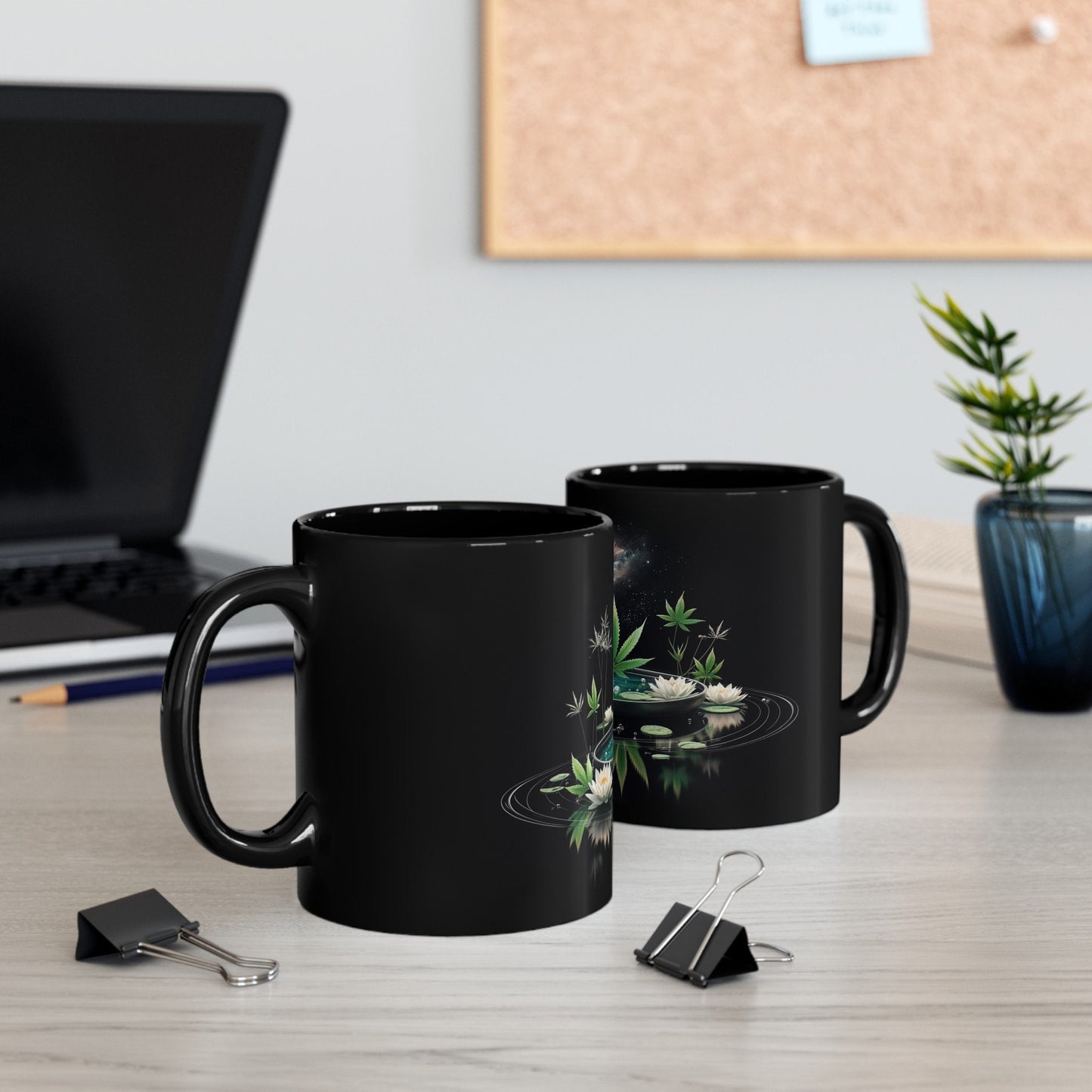 420 SPACE POND - Weed Coffee Mug (11oz) BLACK