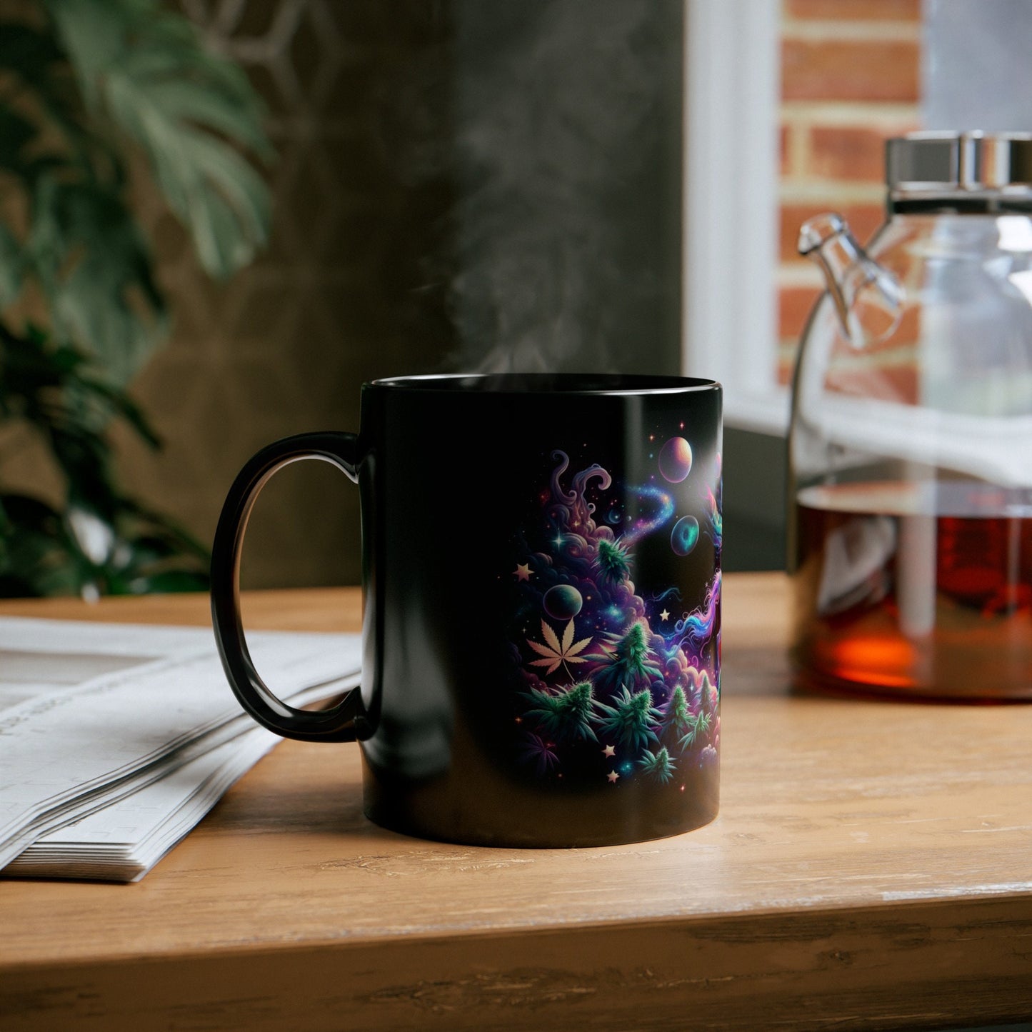 420 SPACE UNICORN MUG - Weed Mug (11oz) BLACK