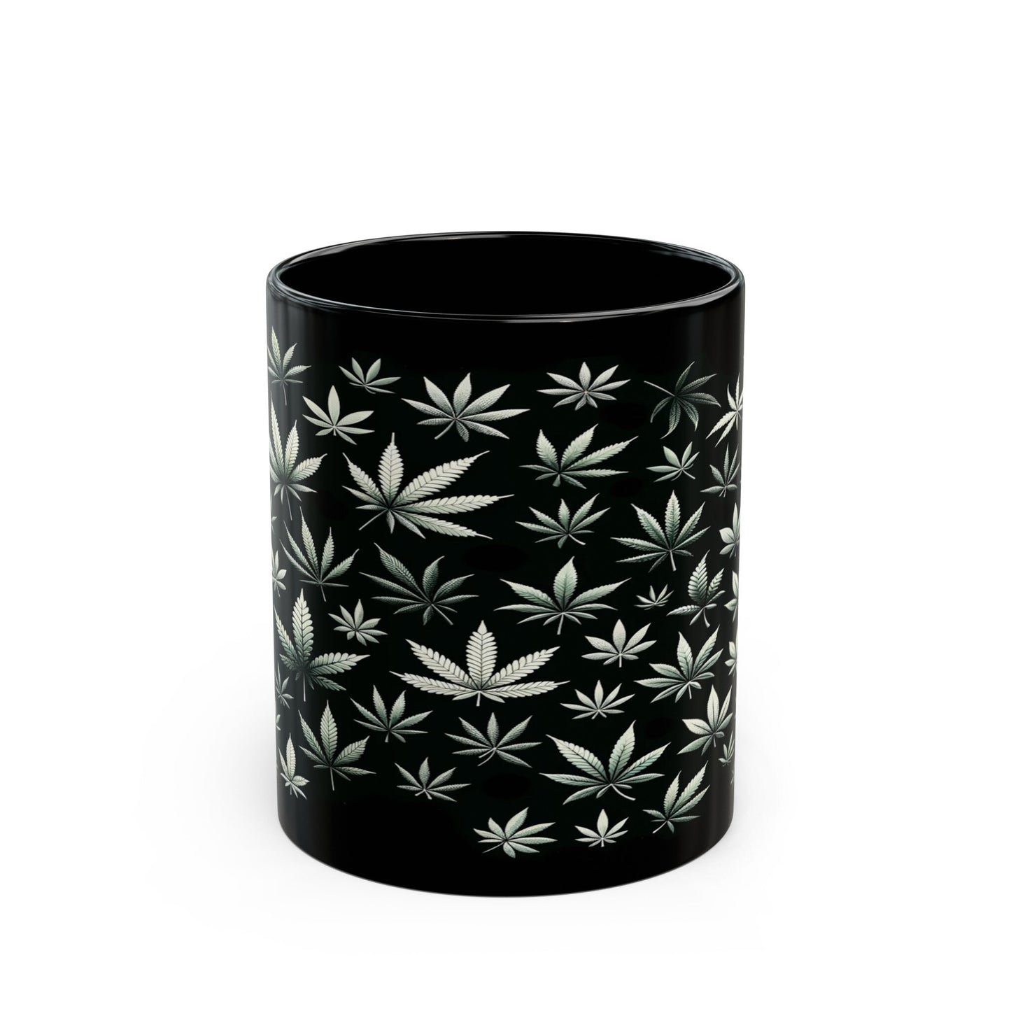 WEED LEAVES MUG - Weed Coffee Mug (11oz) BLACK