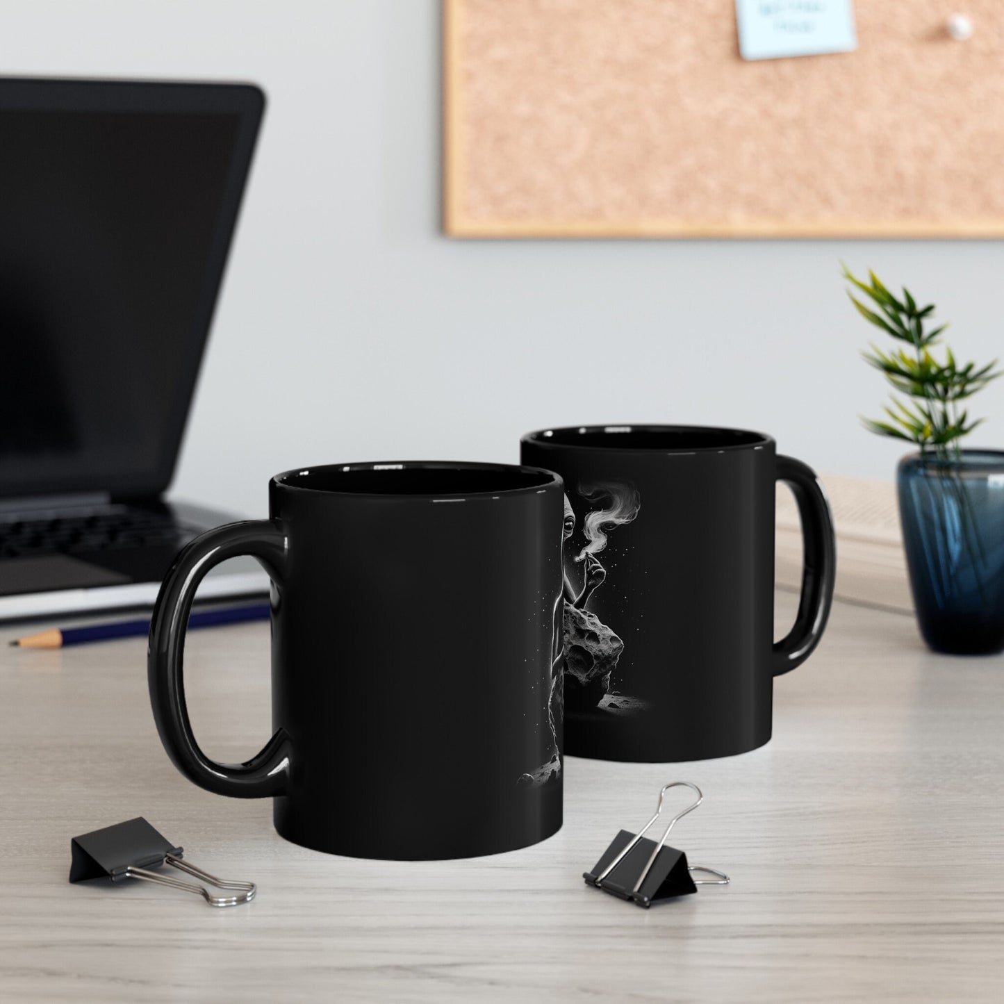ASTROID ALIEN MUG - Weed Coffee Mug (11oz) BLACK