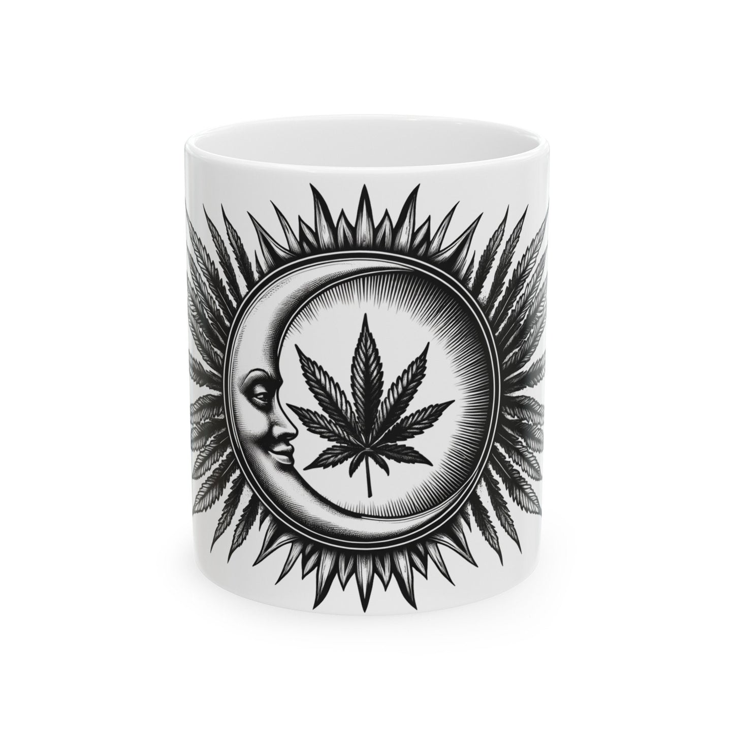 WEED LEAF MOON - Coffee Weed Mug (11oz)