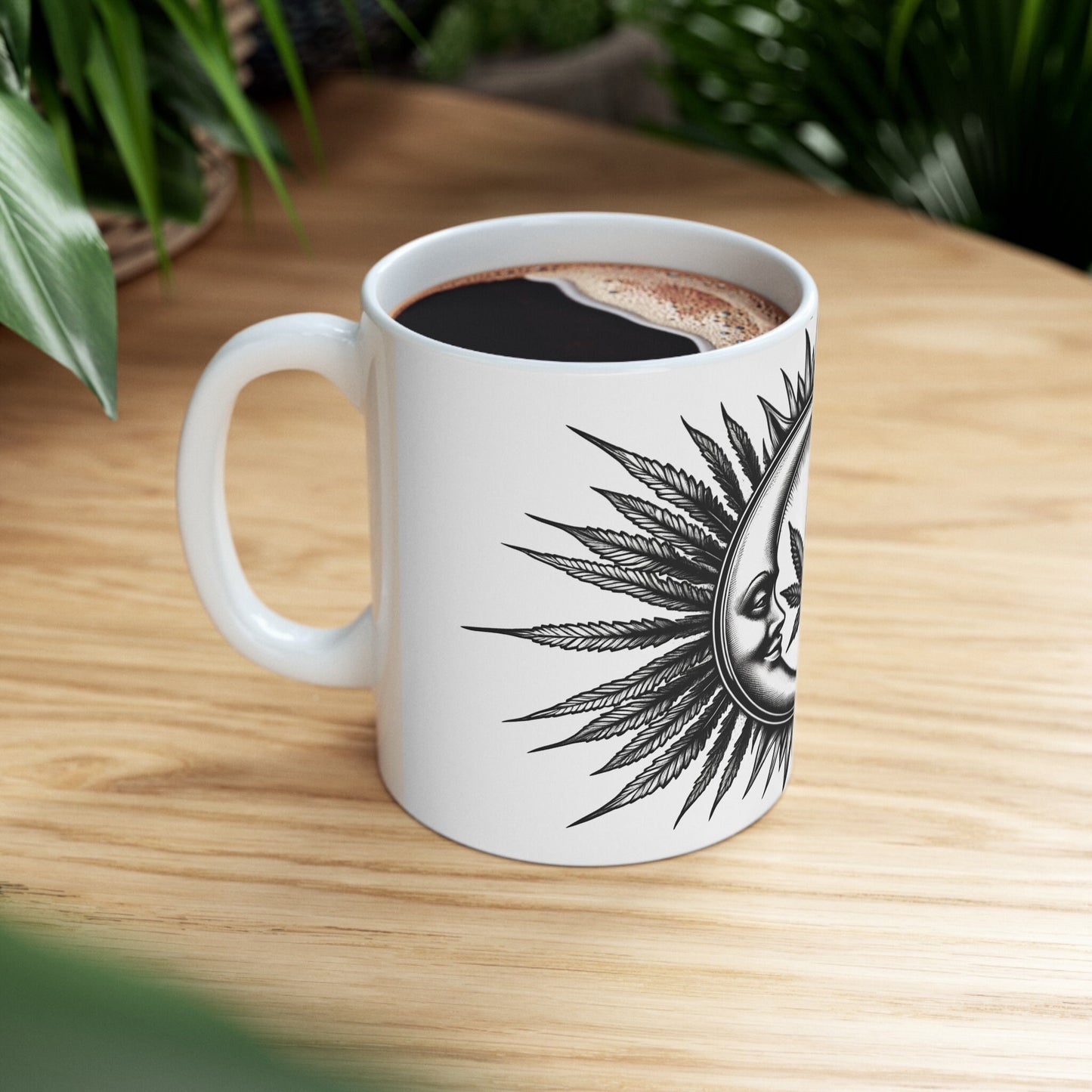 WEED LEAF MOON - Coffee Weed Mug (11oz)