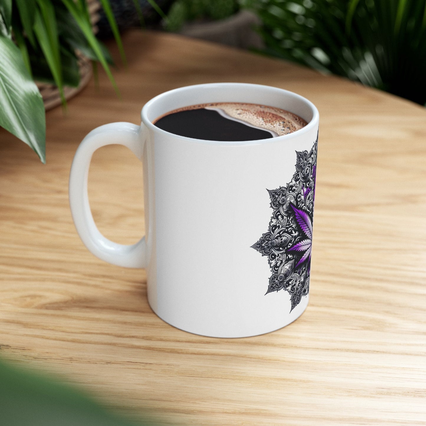 PURPLE WEED MANDALA - Coffee Weed Mug (11oz)