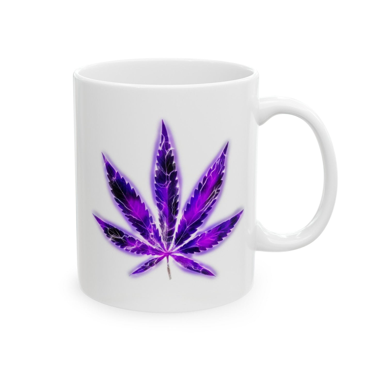 ELECTRIC PURPLE LEAF - Coffee Weed Mug (11oz) Dual Sided
