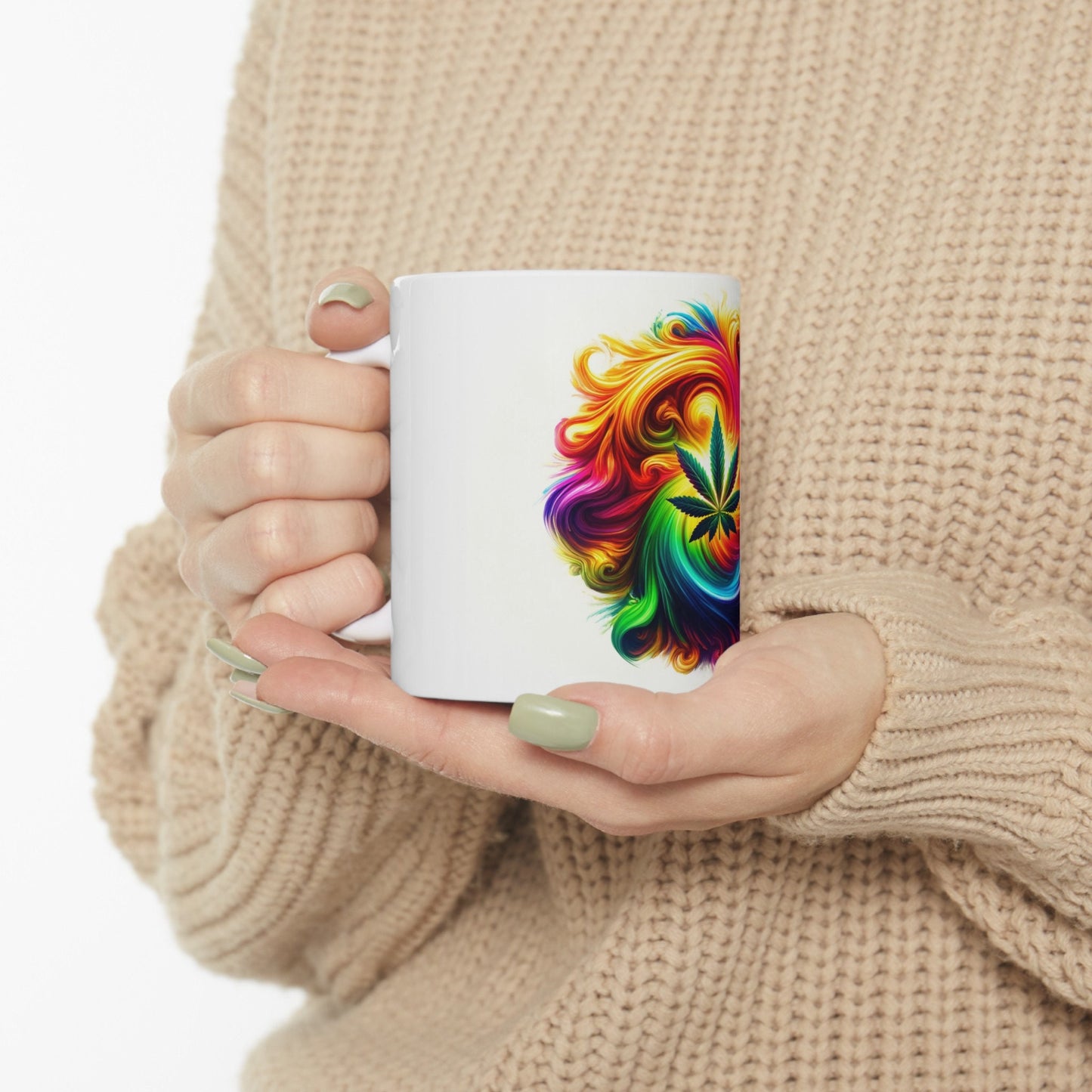 420 WEED LEAF ART - Coffee Weed Mug (11oz)