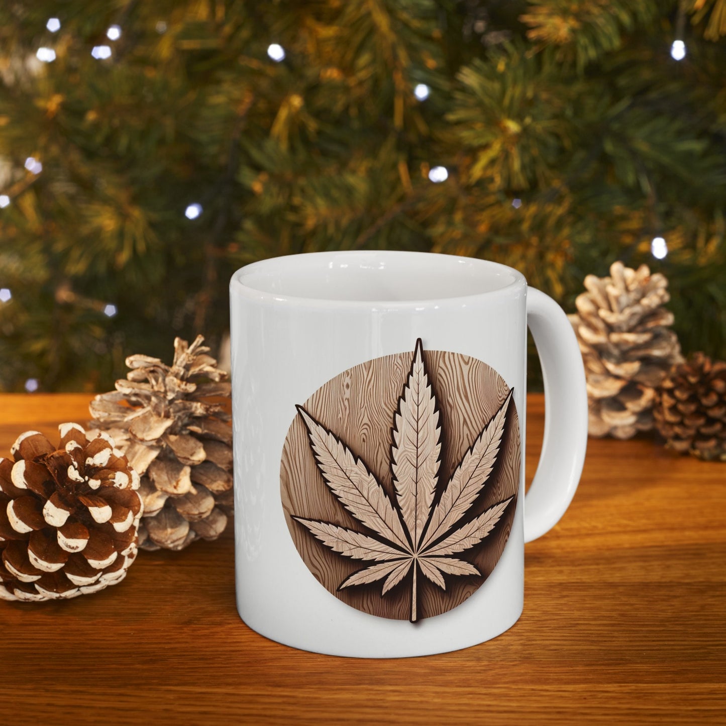 WOODEN WEED LEAF - Coffee Weed Mug (11oz)