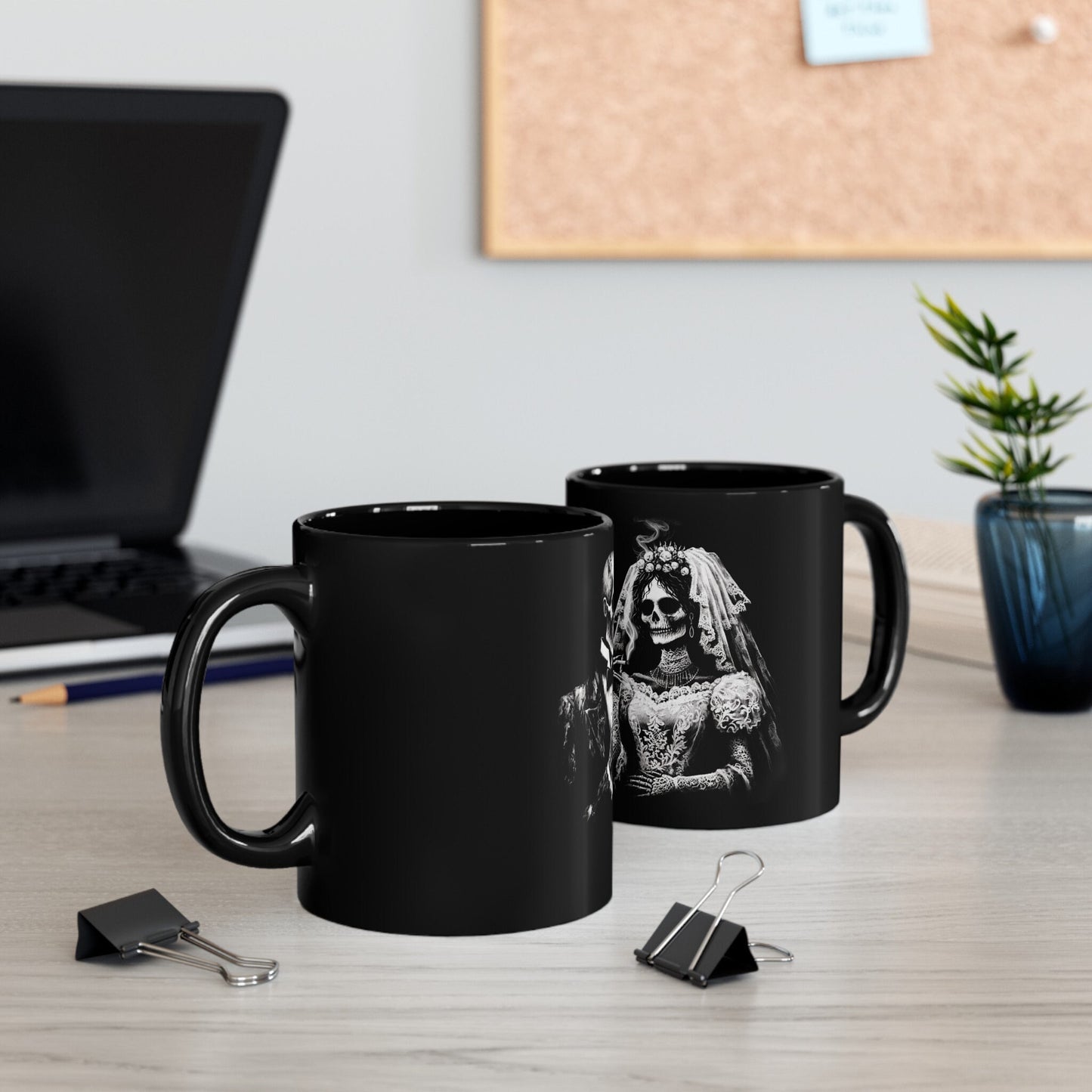SKELETON COUPLE - Weed Coffee Mug (11oz) BLACK