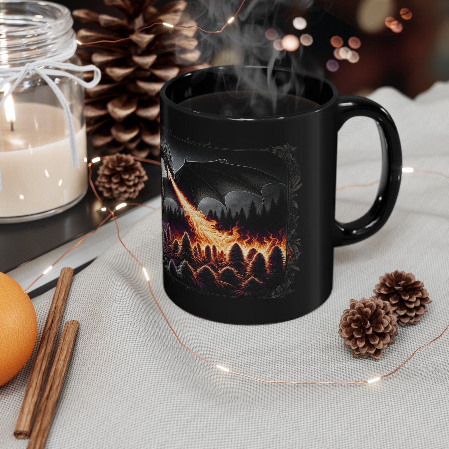 WEED DRAGON - Weed Coffee Mug (11oz) BLACK