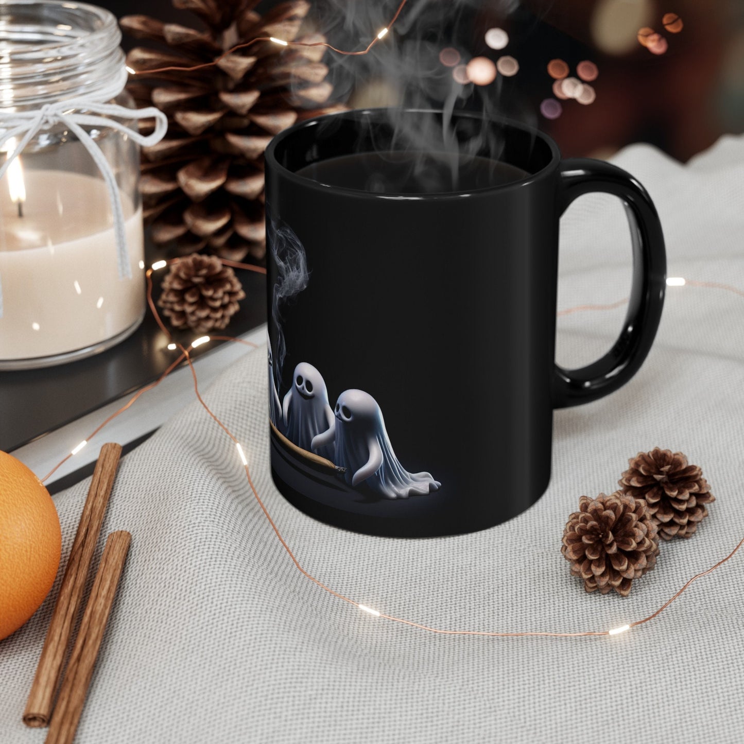 WEED GHOSTS MUG - Weed Coffee Mug (11oz) BLACK
