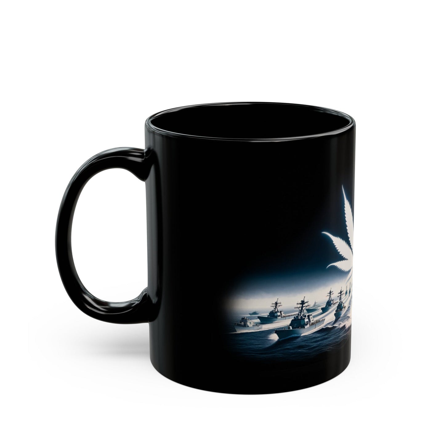 NAVY WEED MUG - Weed Coffee Mug (11oz) BLACK