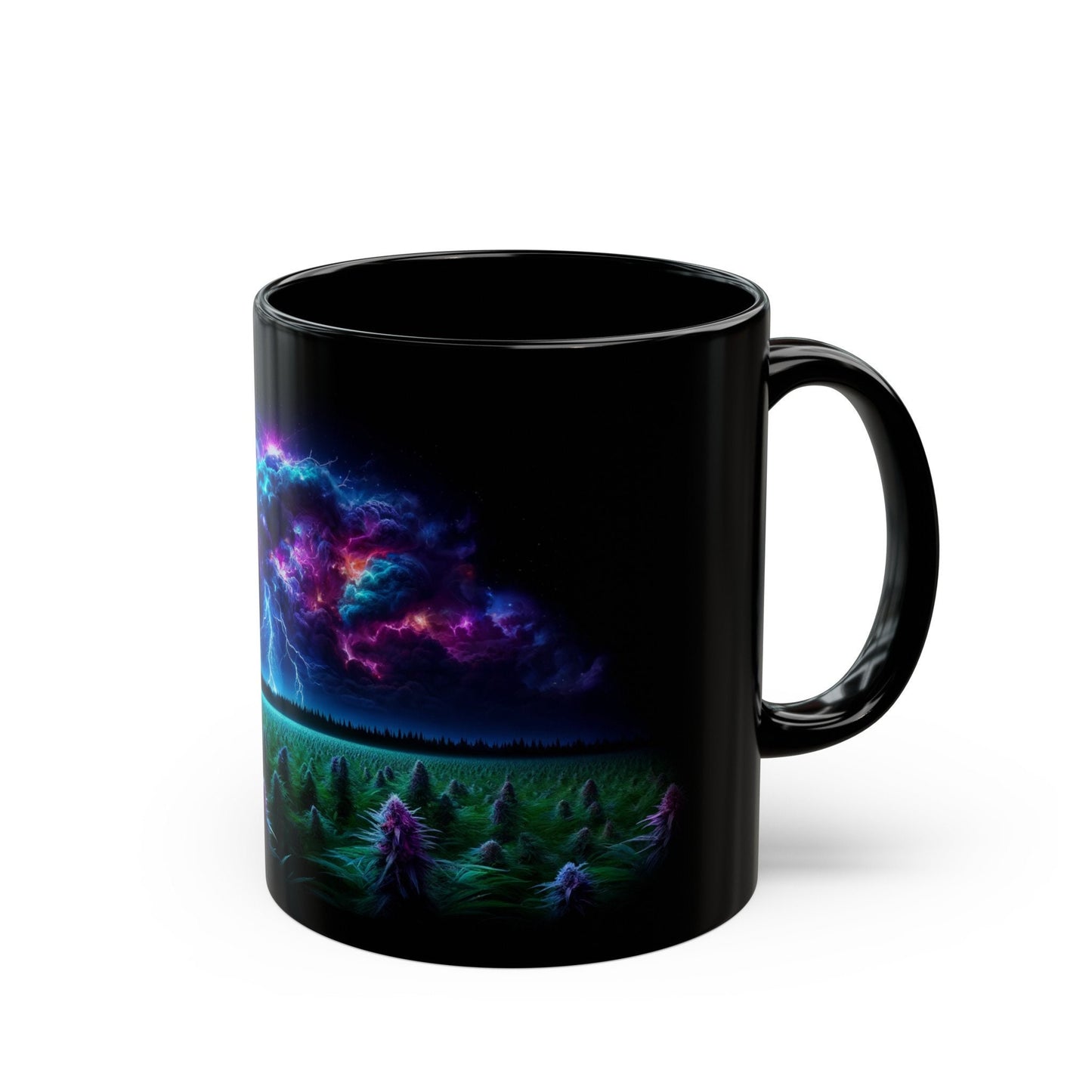 COSMIC WEED FIELD - Weed Coffee Mug (11oz) BLACK