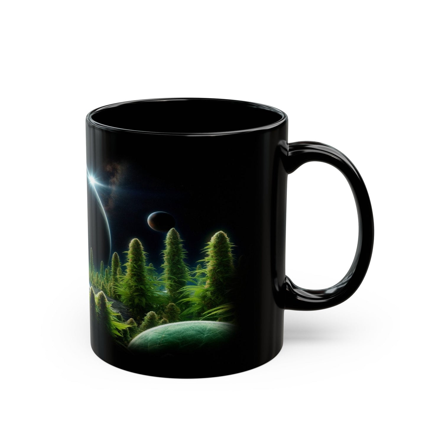WEED PLANET MUG - Weed Coffee Mug (11oz) BLACK
