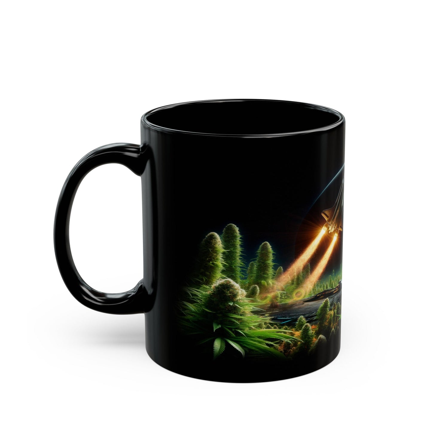 WEED PLANET MUG - Weed Coffee Mug (11oz) BLACK