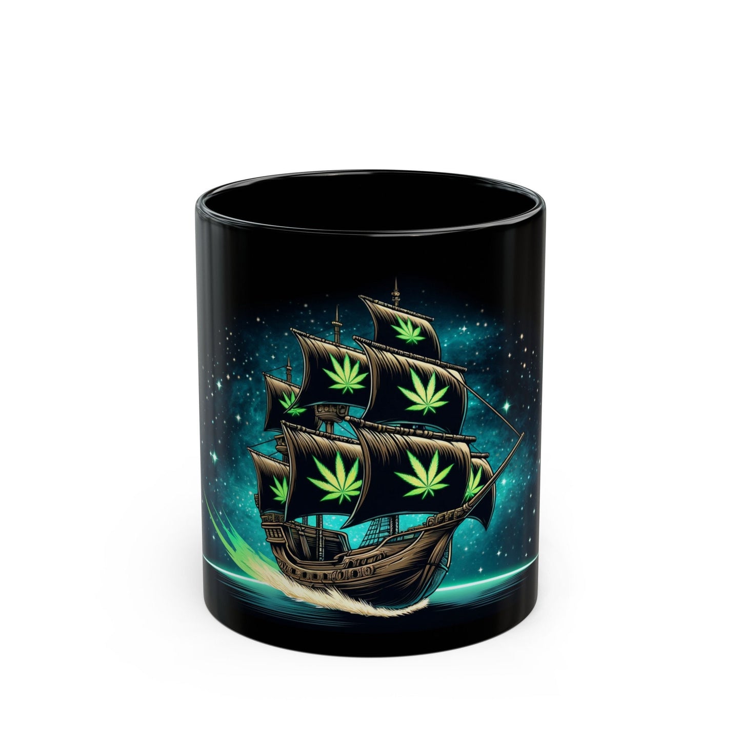 420 SPACE PIRATE - Weed Coffee Mug (11oz) BLACK