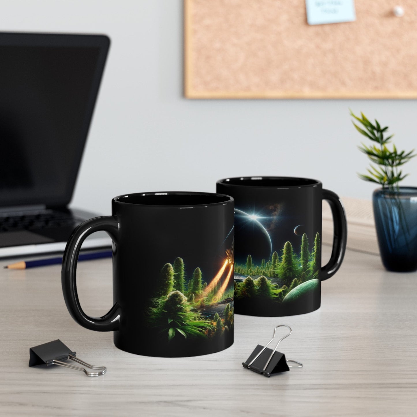 WEED PLANET MUG - Weed Coffee Mug (11oz) BLACK