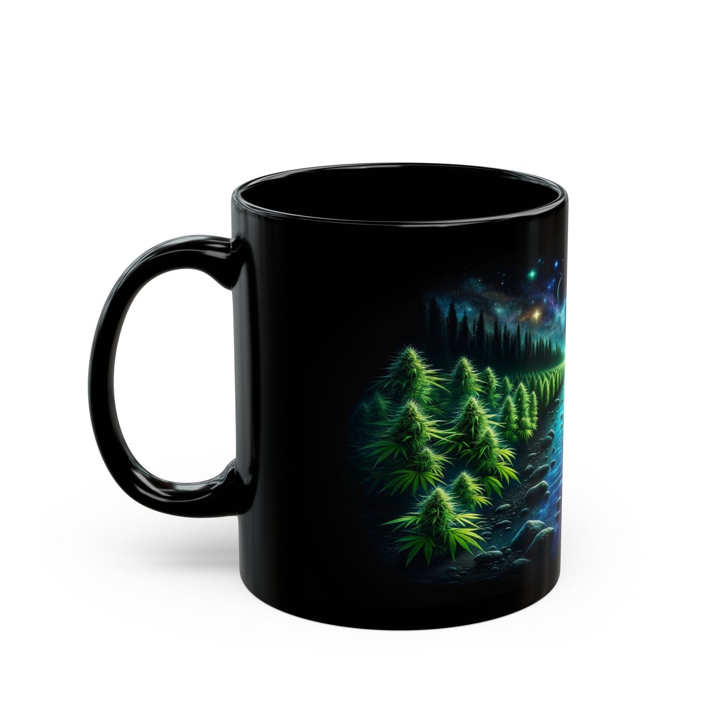 COSMIC RIVER MUG - Weed Coffee Mug (11oz) BLACK