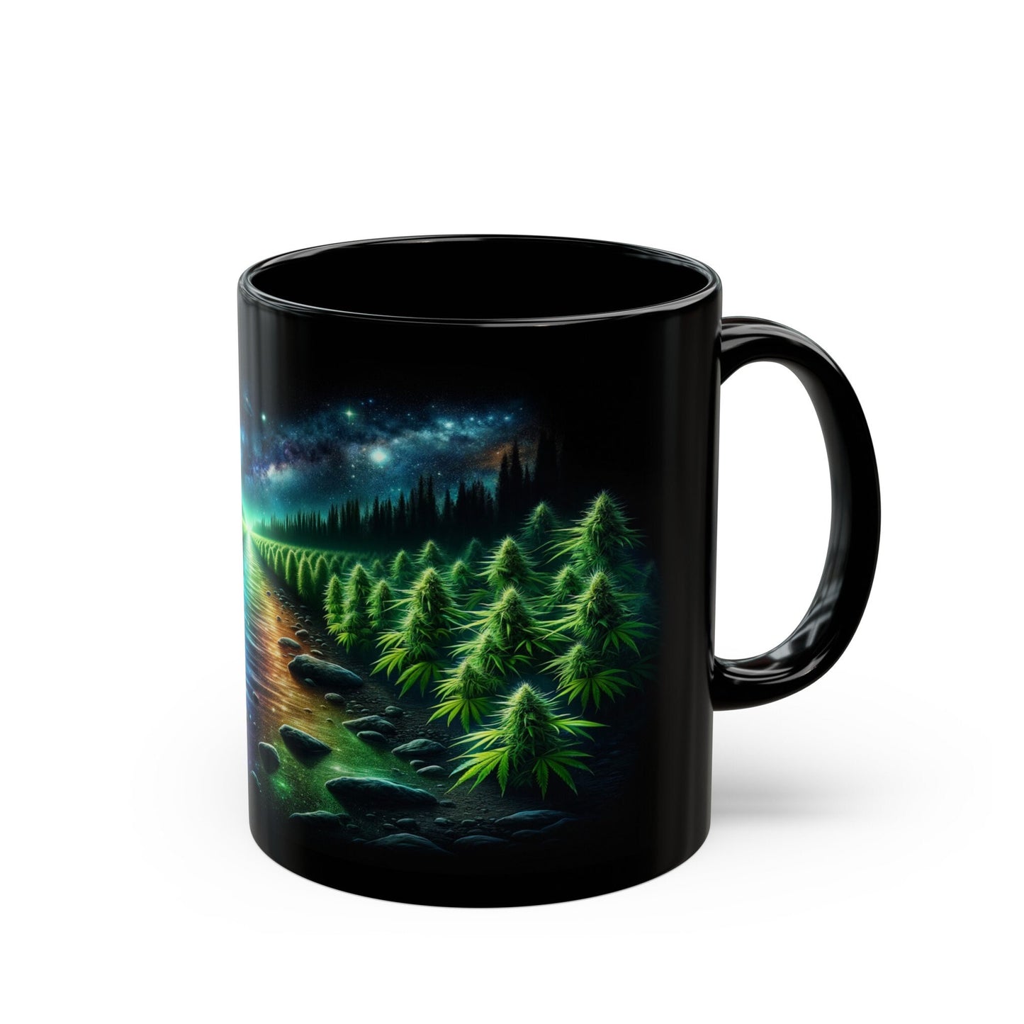 COSMIC RIVER MUG - Weed Coffee Mug (11oz) BLACK