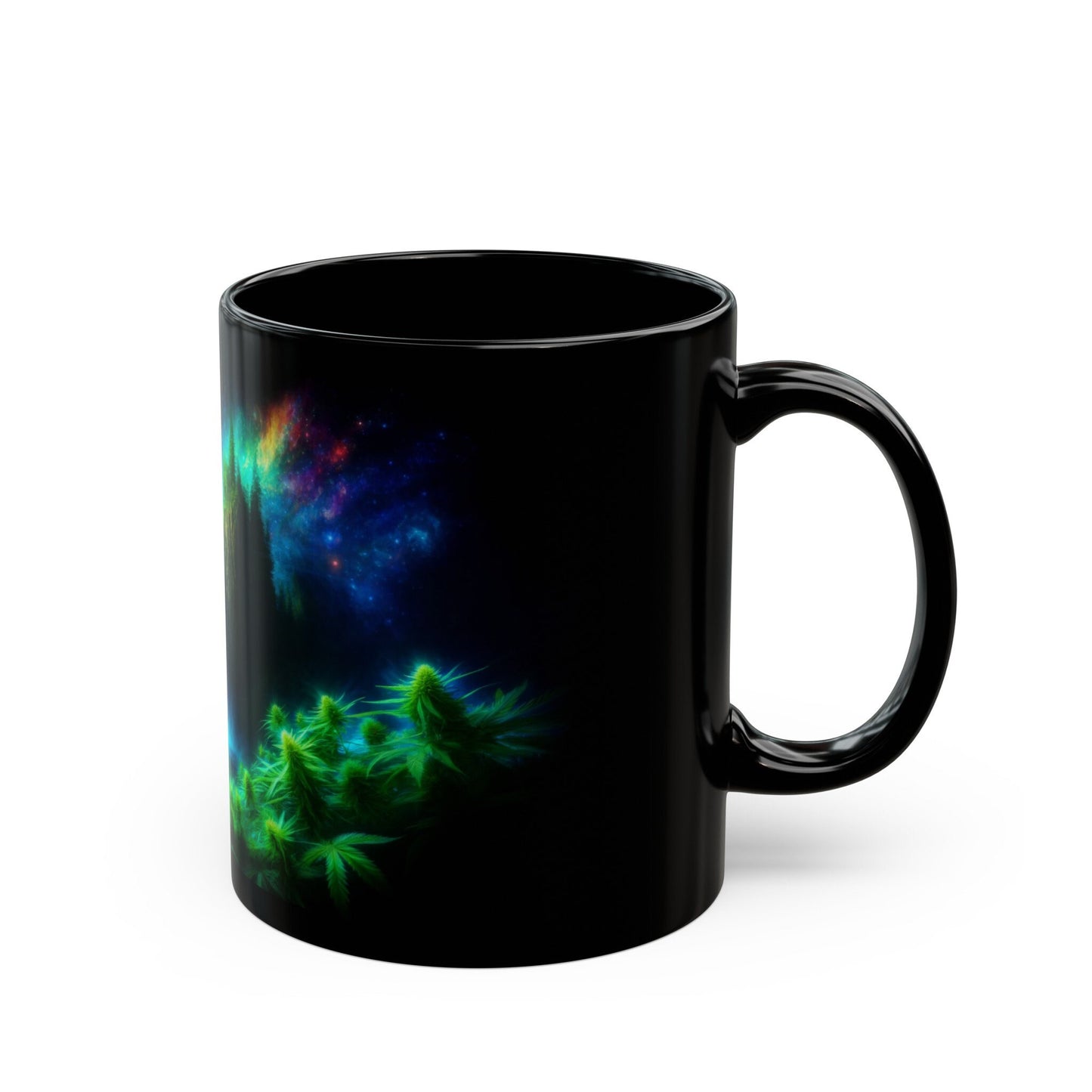 COSMIC WEED WATERFALL - 420 Coffee Mug (11oz) BLACK