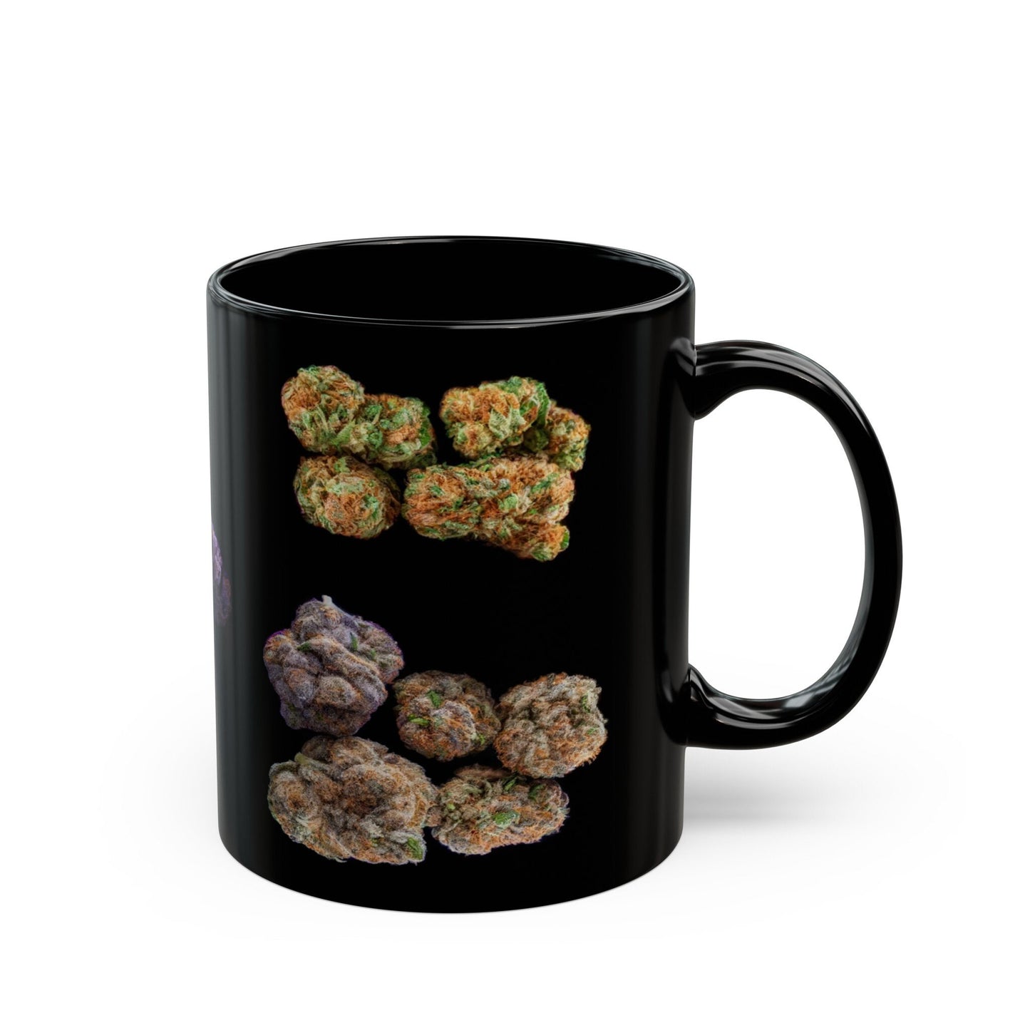 WEED NUG STRAINS - Weed Coffee Mug (11oz) BLACK
