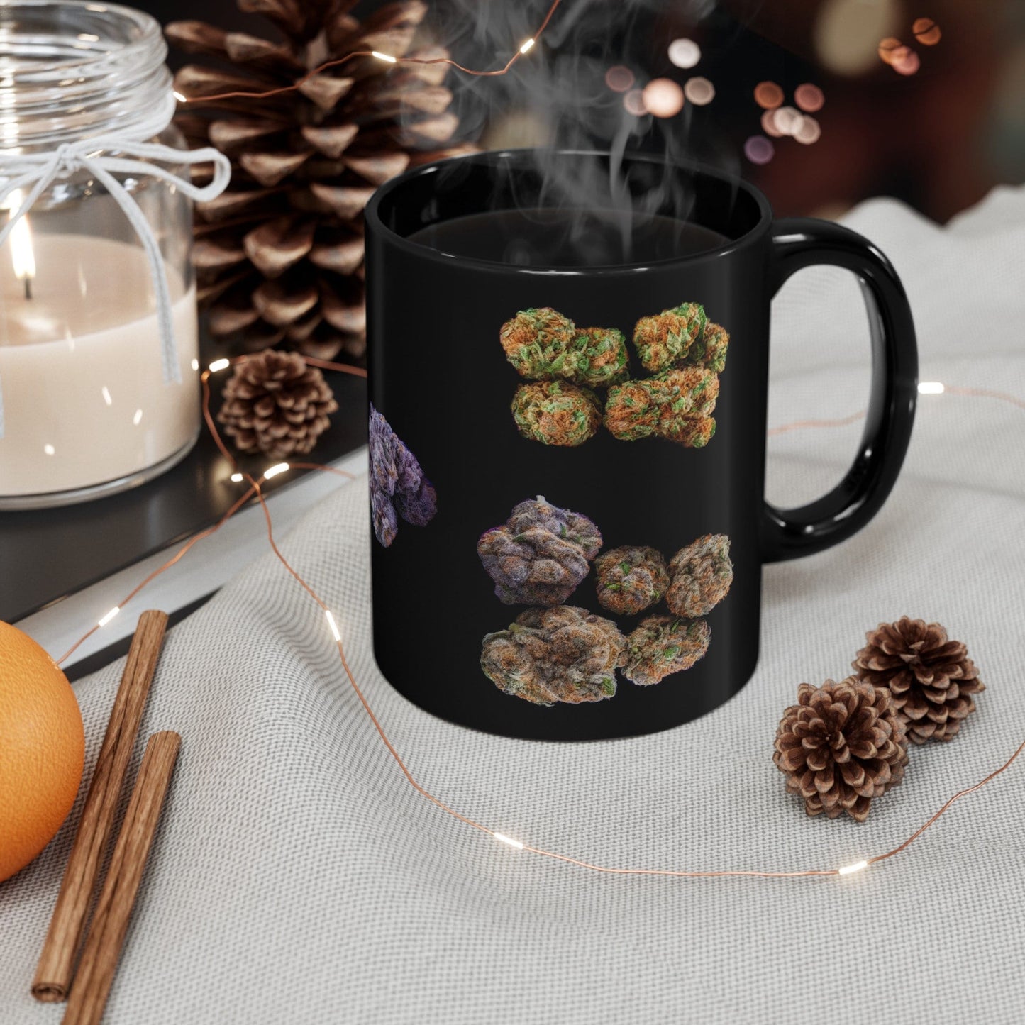 WEED NUG STRAINS - Weed Coffee Mug (11oz) BLACK