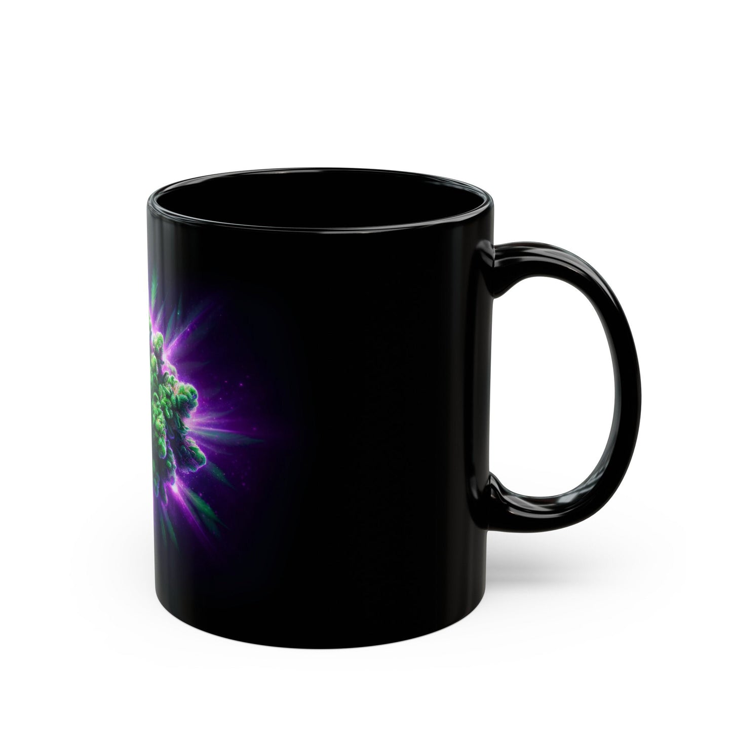 GLOWING WEED MUG - 420 Coffee Mug (11oz) BLACK
