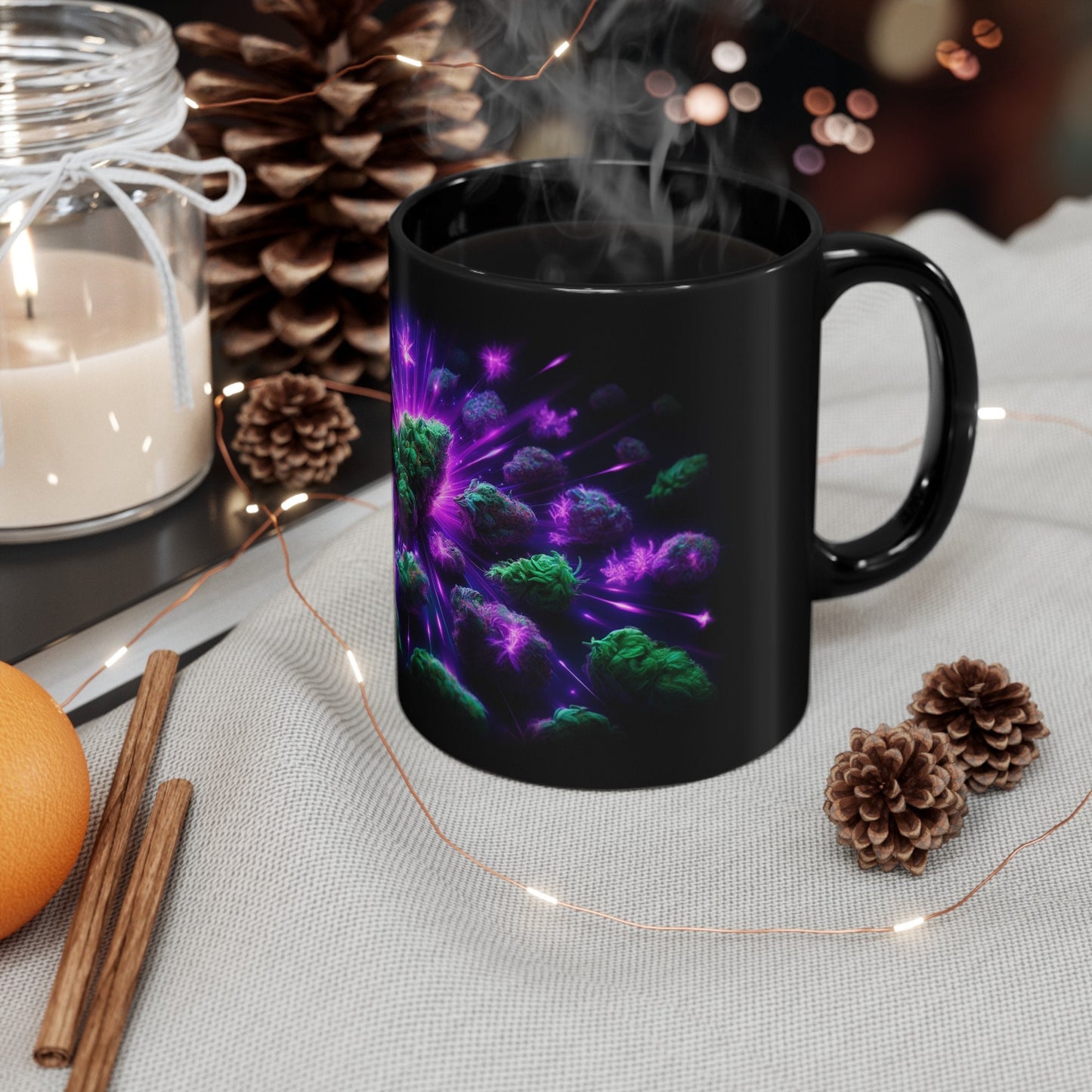 PURPLE WEED BLAST - 420 Coffee Mug (11oz) BLACK
