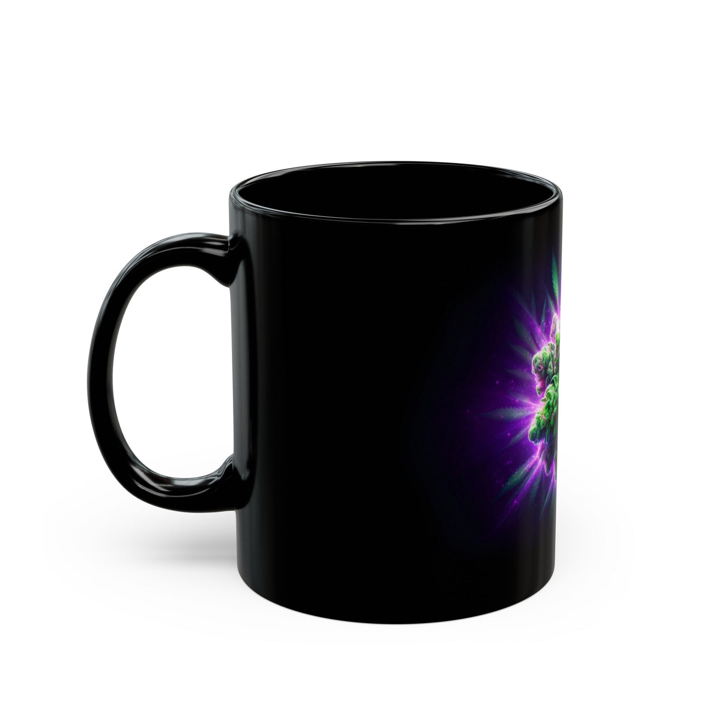GLOWING WEED MUG - 420 Coffee Mug (11oz) BLACK