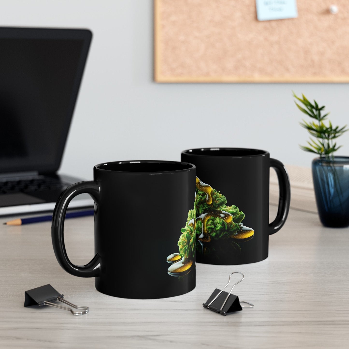 WAXY WEED NUG - Weed Coffee Mug (11oz) BLACK