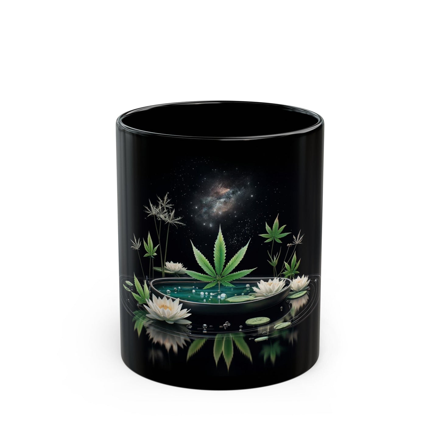 420 SPACE POND - Weed Coffee Mug (11oz) BLACK